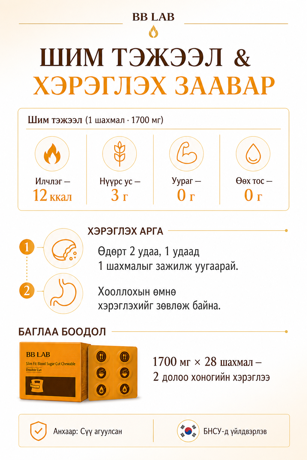 BB LAB Slim Fit — nutrition