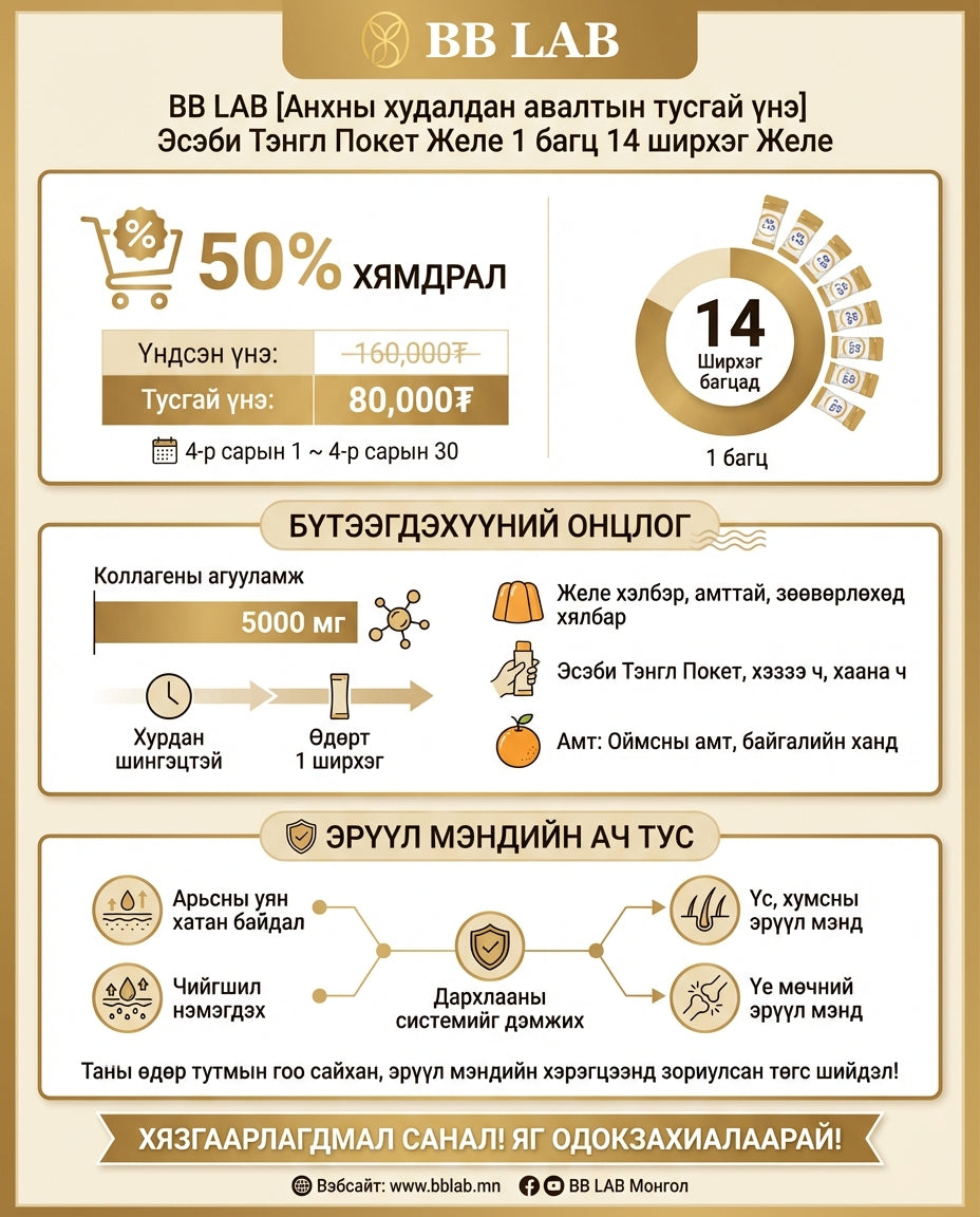 BB LAB Алимны цууны амтат халаасны зелe 4