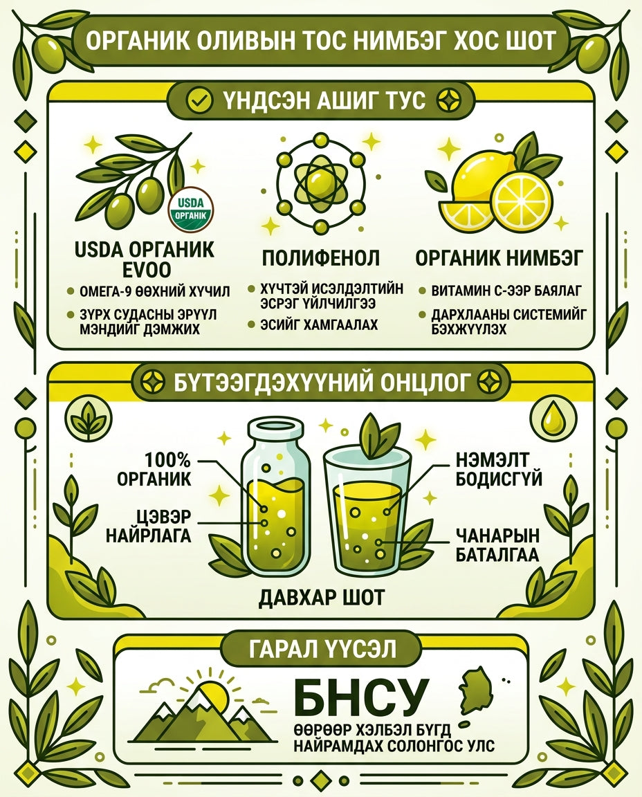 BB LAB BB Lab Органик Оливийн Тос Лемоны Шүүс Хос Шот Оле-шот 1